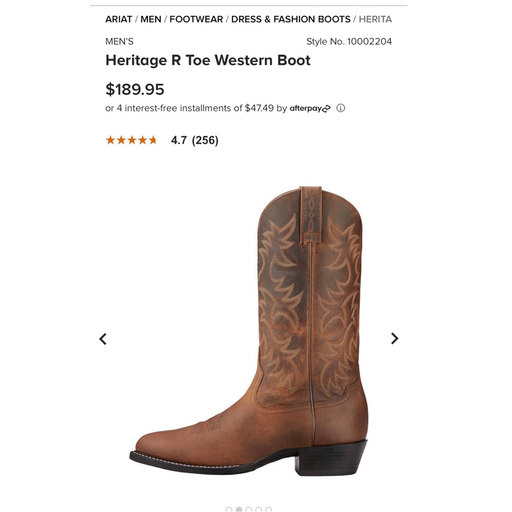 Ariat Heritage R Western Boot - Distressed Brown - Men’s Size 7D - Picture 14 of 14